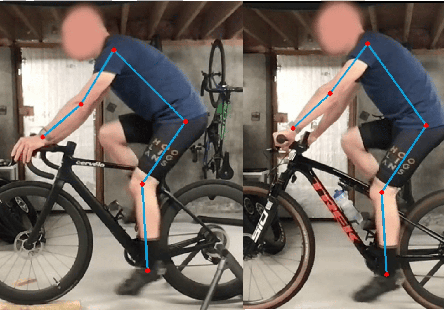 Analyzing cycling position with lines and dots