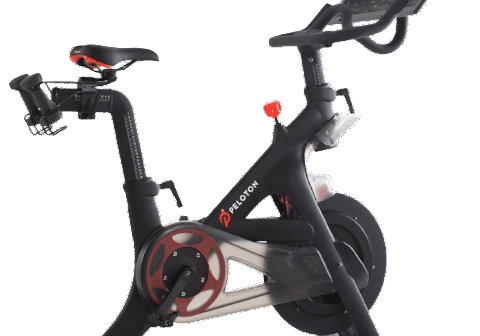 Black Peloton bike for indoor cycling
