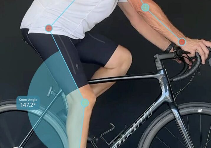 Cyclist using bike fitting technology